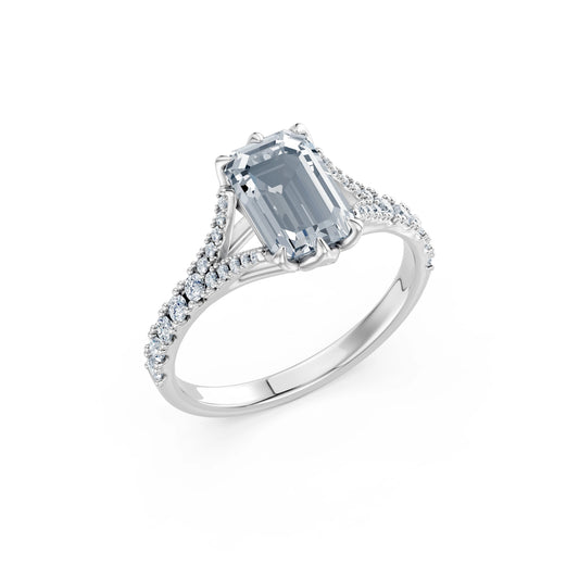 Emerald Lab Grown Diamond Micro Pave Eternity Ring 2.0ct by Qutahia Jewellery