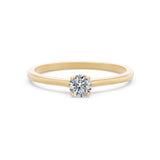 Solitaire Diamond Ring Round Brilliant 0.3ct by Qutahia Jewellery