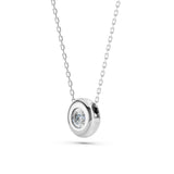 Diamond Pendant Necklace Round 0.15ct by Qutahia Jewellery