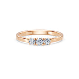 Solitaire Eternity Diamond Ring Round Brilliant 0.15ct by Qutahia Jewellery