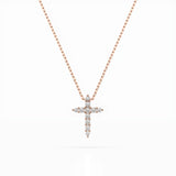 Delicate Diamond Necklace Round 0.07ct by Qutahia Jewellery