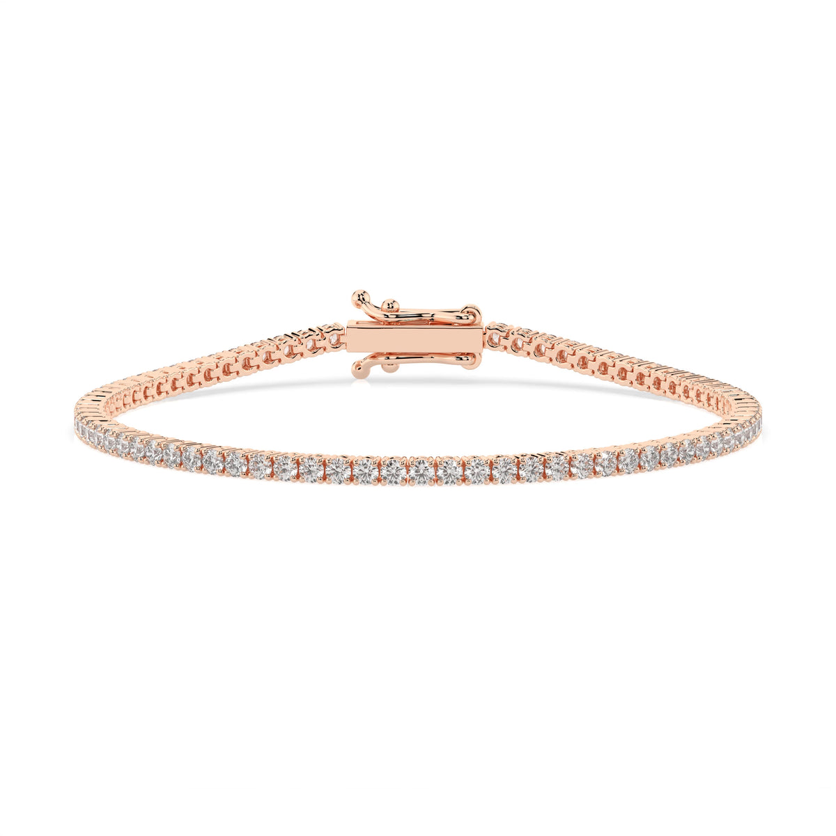 2 ct diamond tennis bracelet 2.31ct in solid gold, view 7, by Qutahia Jewelry