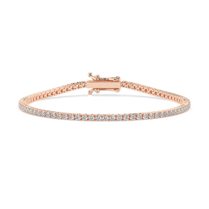 2 ct diamond tennis bracelet 2.31ct in solid gold, view 7, by Qutahia Jewelry
