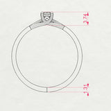 Solitaire Diamond Ring Round 0.1ct by Qutahia Jewellery