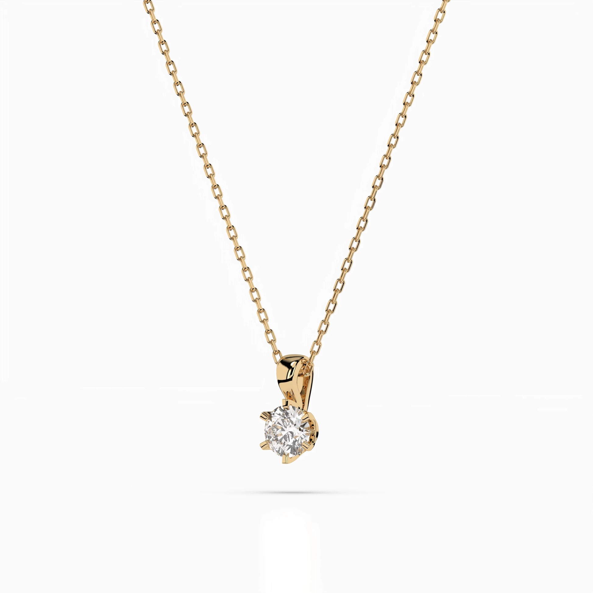 Solitaire Necklace (Round), 0.2 ct — 104-10004(3.7)