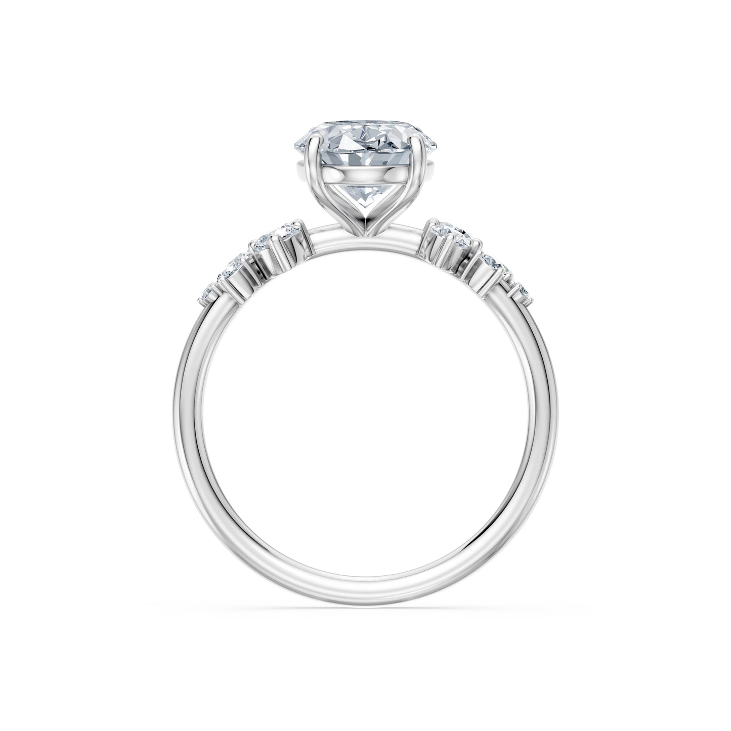 Oval Lab Grown Diamond Classic Pave Eternity Ring 2.0ct by Qutahia Jewellery
