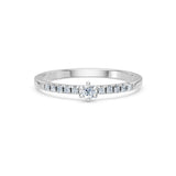 Solitaire Eternity Diamond Ring Round Brilliant 0.07ct by Qutahia Jewellery
