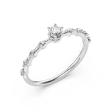 Solitaire Eternity Diamond Ring Round 0.2ct by Qutahia Jewellery