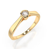 Solitaire Diamond Ring Round 0.15ct by Qutahia Jewellery