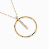 Delicate Diamond Necklace Round 0.09ct by Qutahia Jewellery