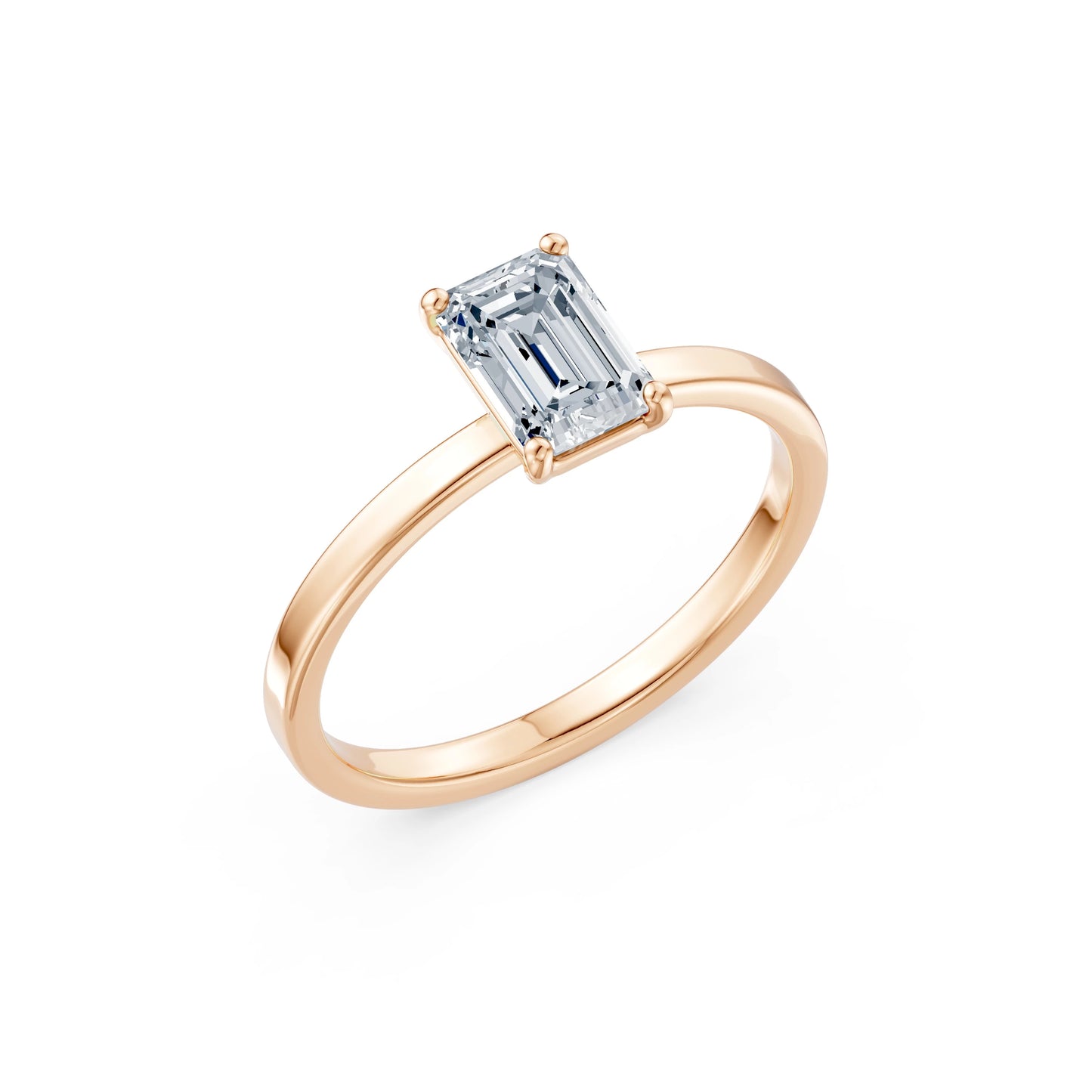 Emerald Lab Grown Diamond Solitaire Engagement Ring 1.0ct by Qutahia Jewellery