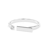 Minimalist Diamond Ring Round 0.02ct by Qutahia Jewellery