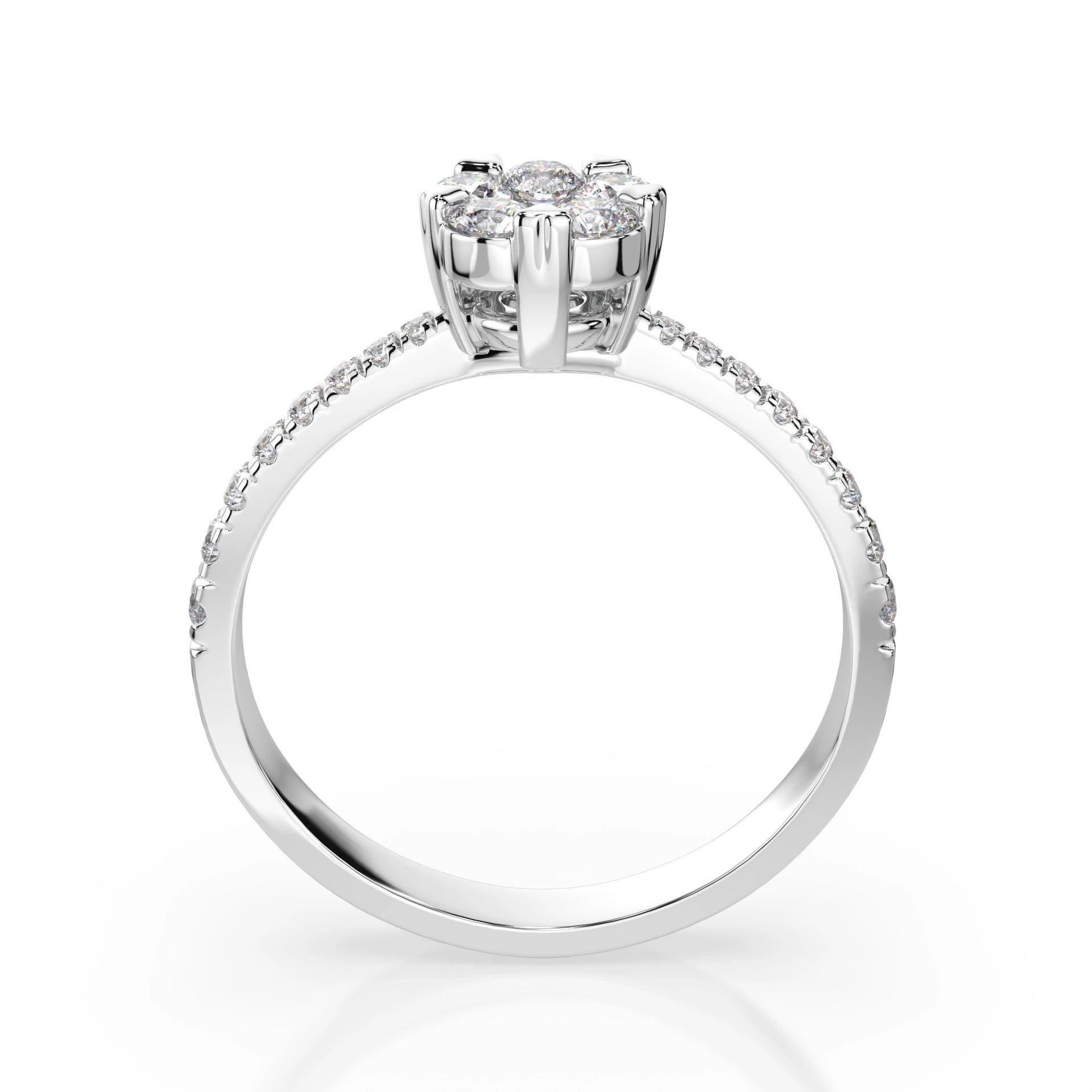 Illusion Ring (Round), 0.1 ct — 101-10015/4(3.0)