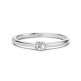 Solitaire Diamond Ring Round 0.1ct by Qutahia Jewellery