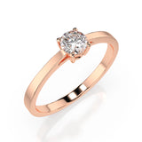 Solitaire Diamond Ring Round 0.25ct by Qutahia Jewellery