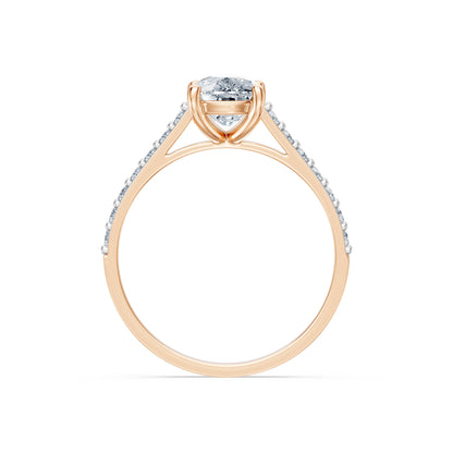 Cushion Lab Grown Diamond Pave Eternity Ring 1.5ct by Qutahia Jewellery