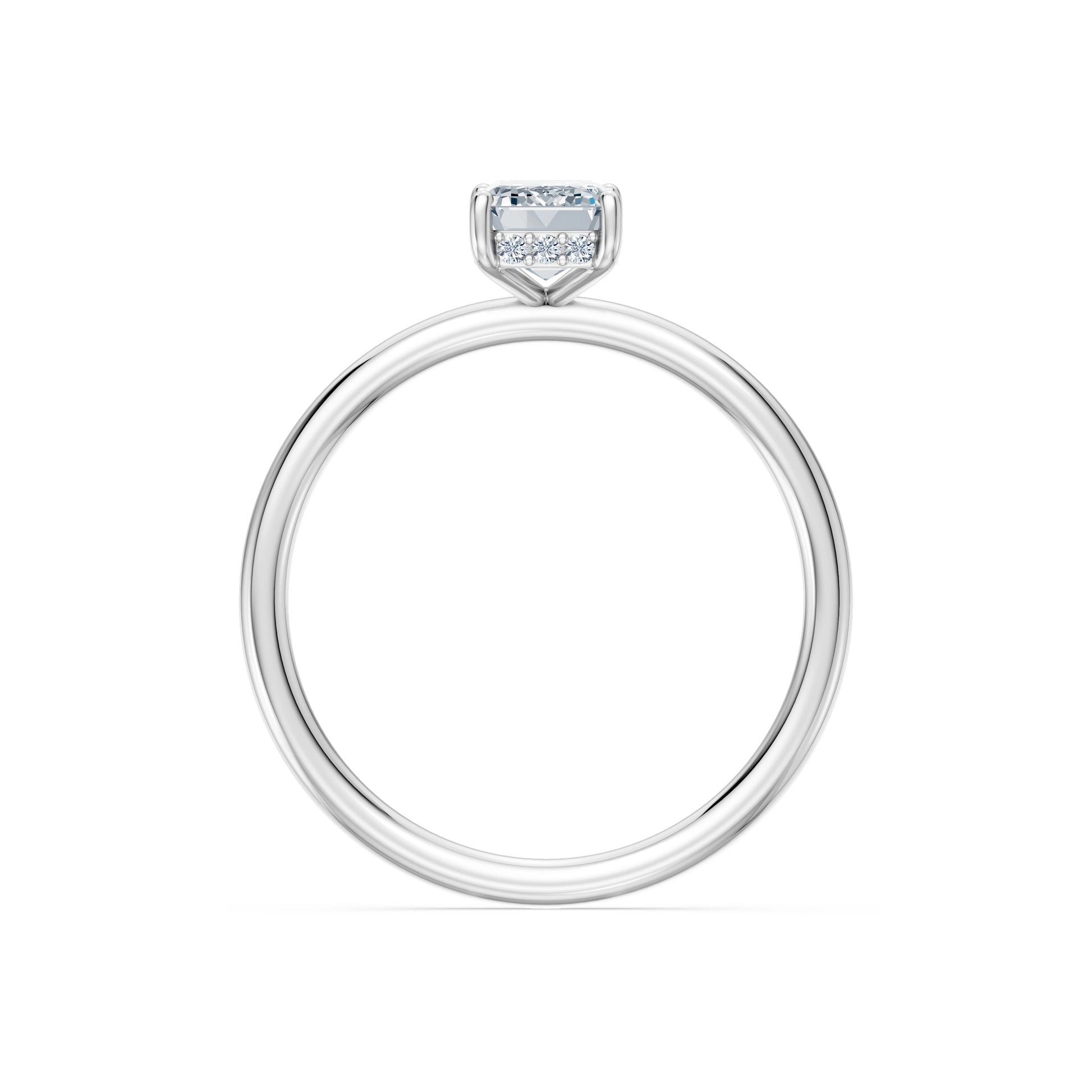 Emerald Lab Grown Diamond Micro Pave Engagement Ring 1.0ct by Qutahia Jewellery