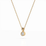 Diamond Pendant Necklace Round 0.1ct by Qutahia Jewellery