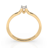 Solitaire Diamond Ring Round 0.06ct by Qutahia Jewellery