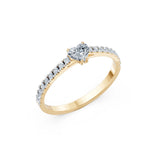 Solitaire Eternity Diamond Ring Heart 0.3ct by Qutahia Jewellery