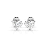 Diamond Stud Earrings Heart 0.6ct by Qutahia Jewellery