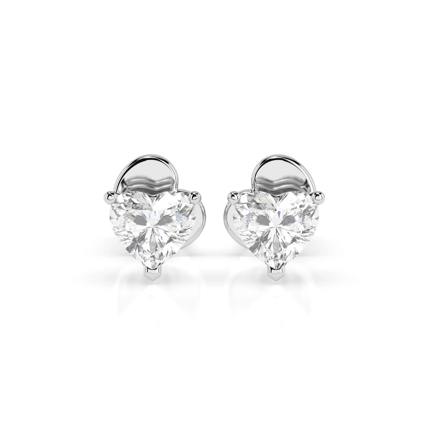 Solitaire Butterfly Earring (Heart), 0.6 ct — 102-10190(0.30)HRT