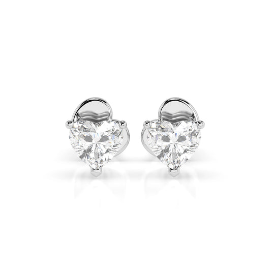 Solitaire Butterfly Earring (Heart), 0.6 ct — 102-10190(0.30)HRT