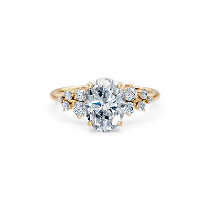 Oval Lab Grown Diamond Classic Pave Eternity Ring 2.0ct by Qutahia Jewellery
