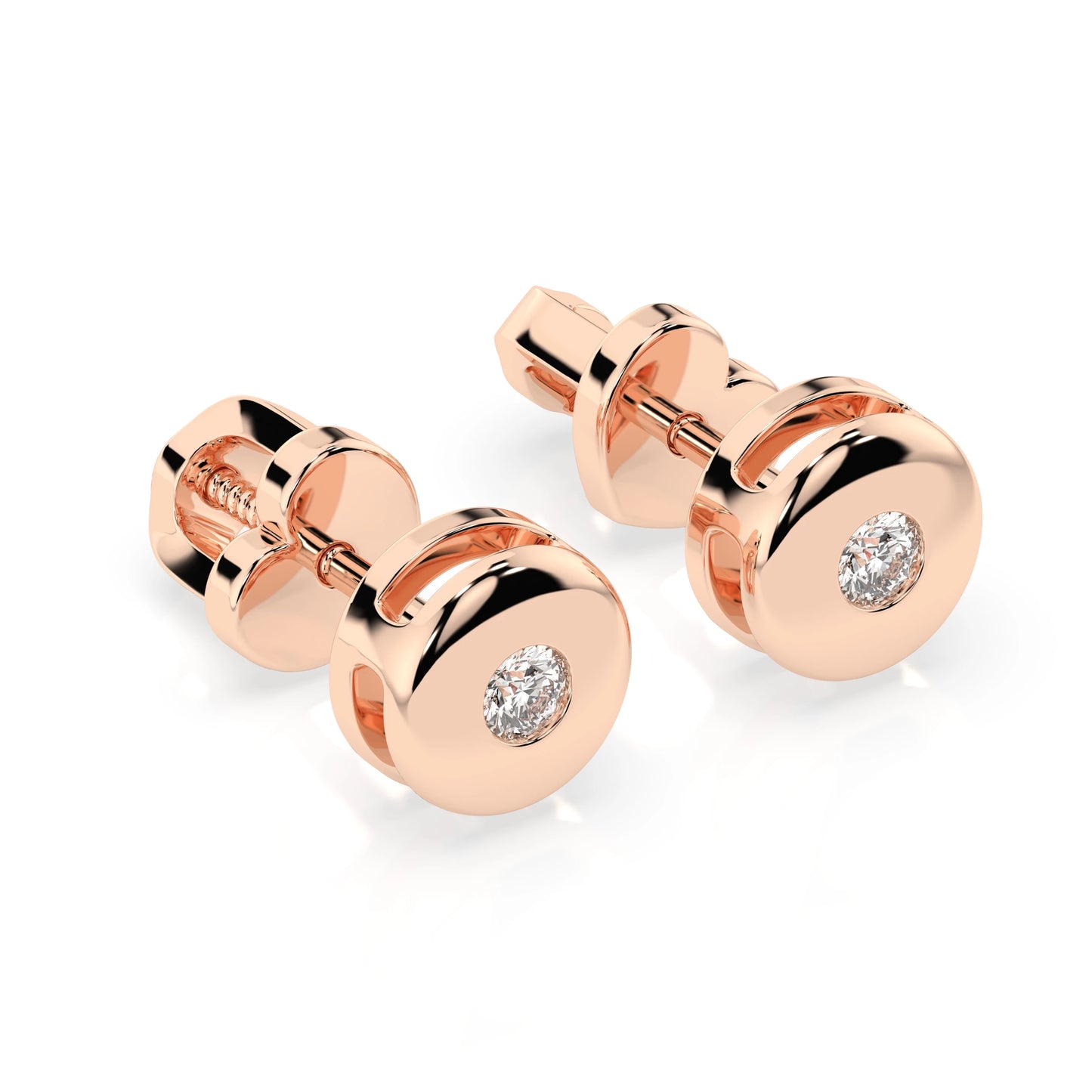 Solitaire Butterfly Earring (Round), 0.08 ct — 102-10048