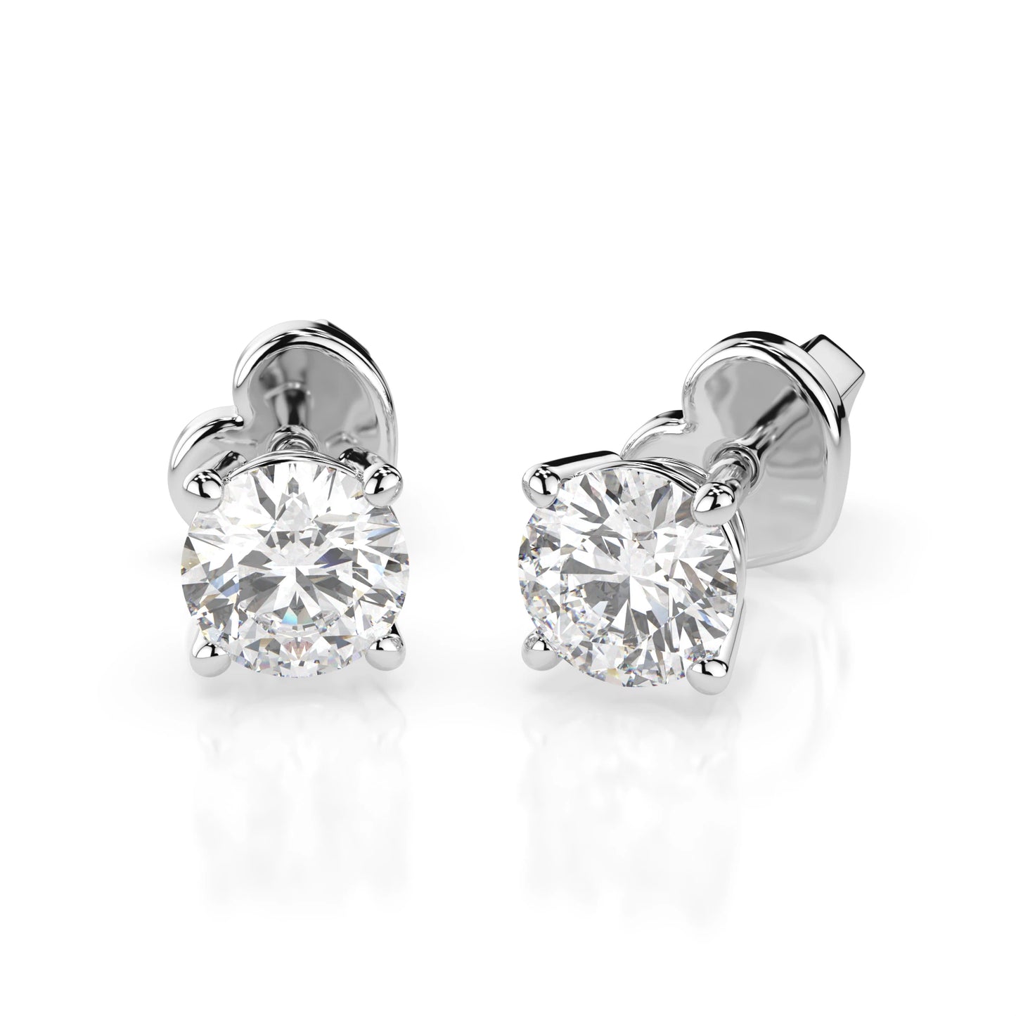 Solitaire Butterfly Earring (Round), 0.4 ct — 102-10012/1(3.7)