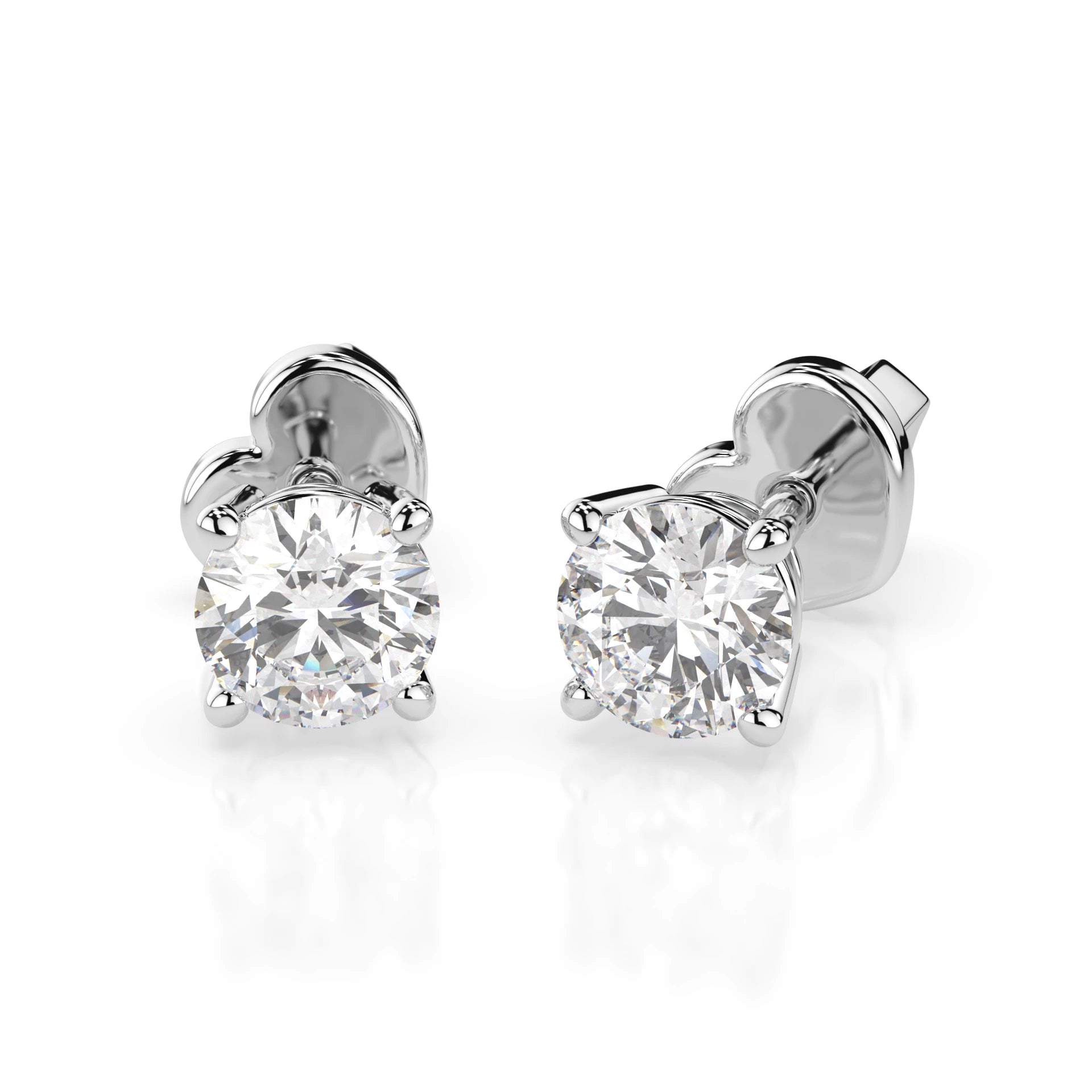 Solitaire Butterfly Earring (Round), 0.4 ct — 102-10012/1(3.7)