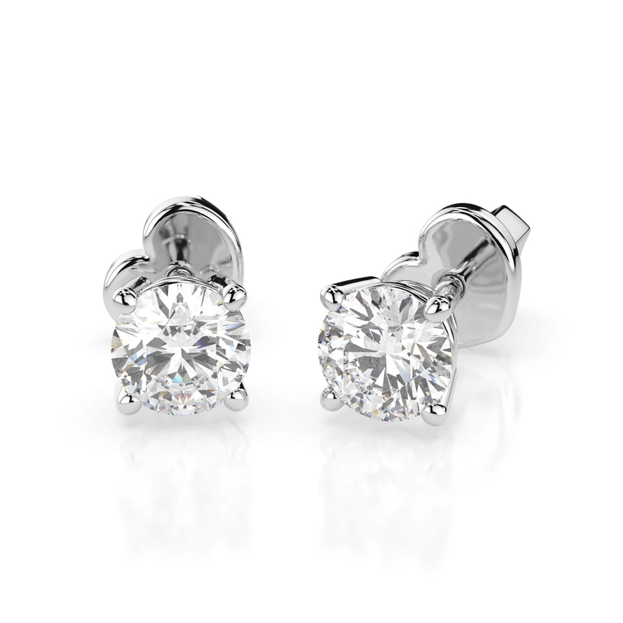Diamond Stud Earrings Round 0.4ct by Qutahia Jewellery