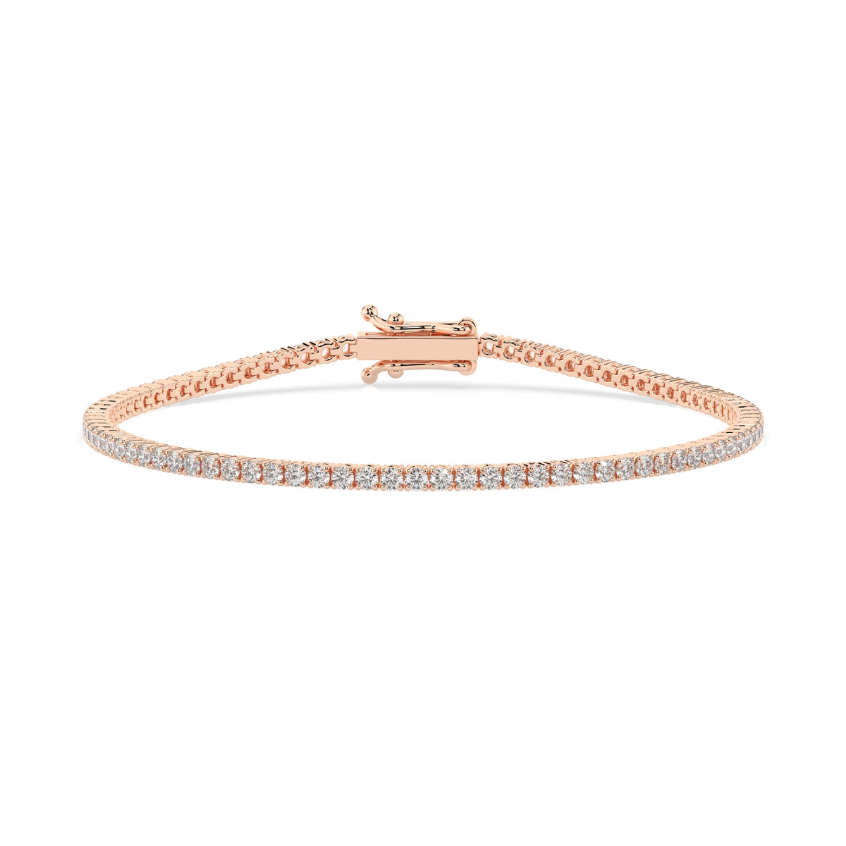 Lab created diamond tennis bracelet 0.8ct in solid gold, view 7, by Qutahia Jewelry