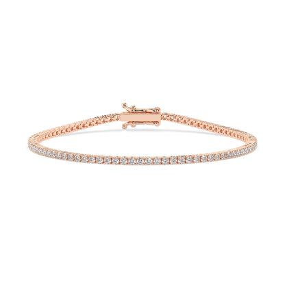 Lab created diamond tennis bracelet 0.8ct in solid gold, view 7, by Qutahia Jewelry