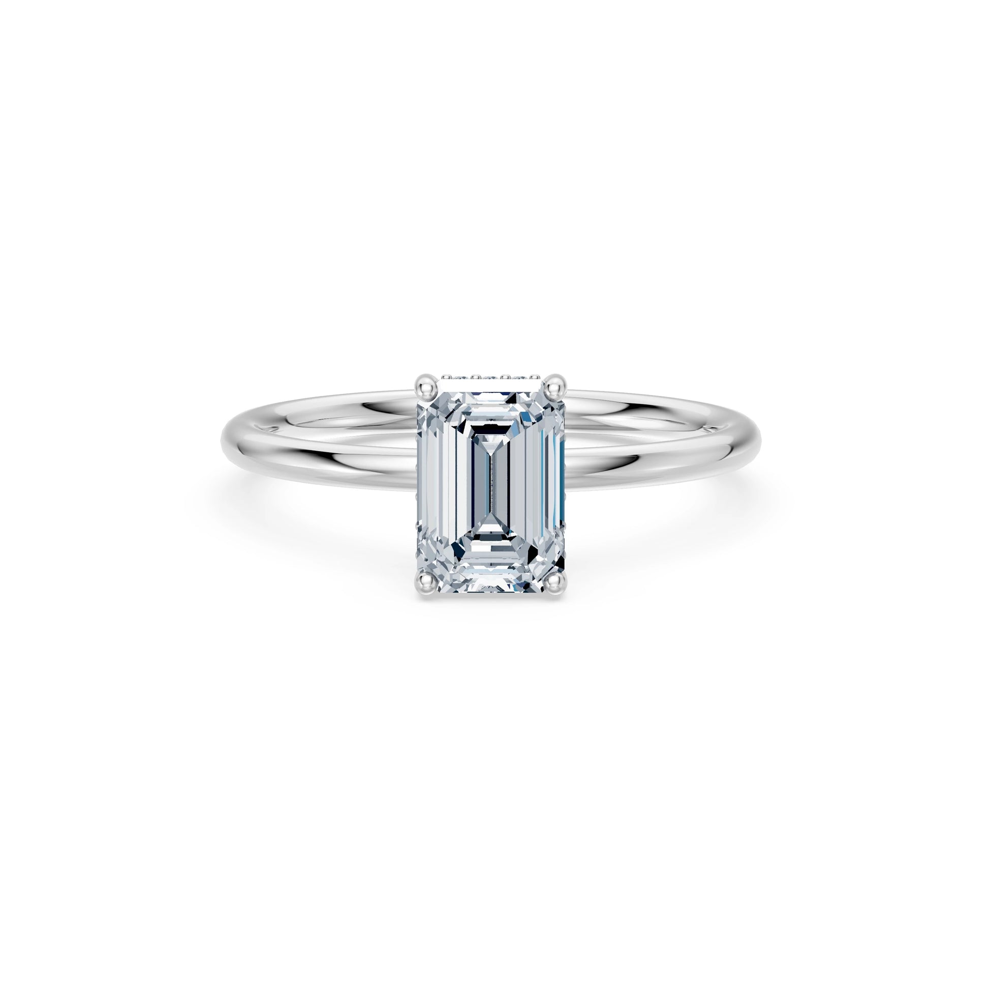 Emerald Lab Grown Diamond Micro Pave Engagement Ring 1.5ct by Qutahia Jewellery