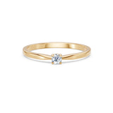 Solitaire Diamond Ring Round Brilliant 0.1ct by Qutahia Jewellery