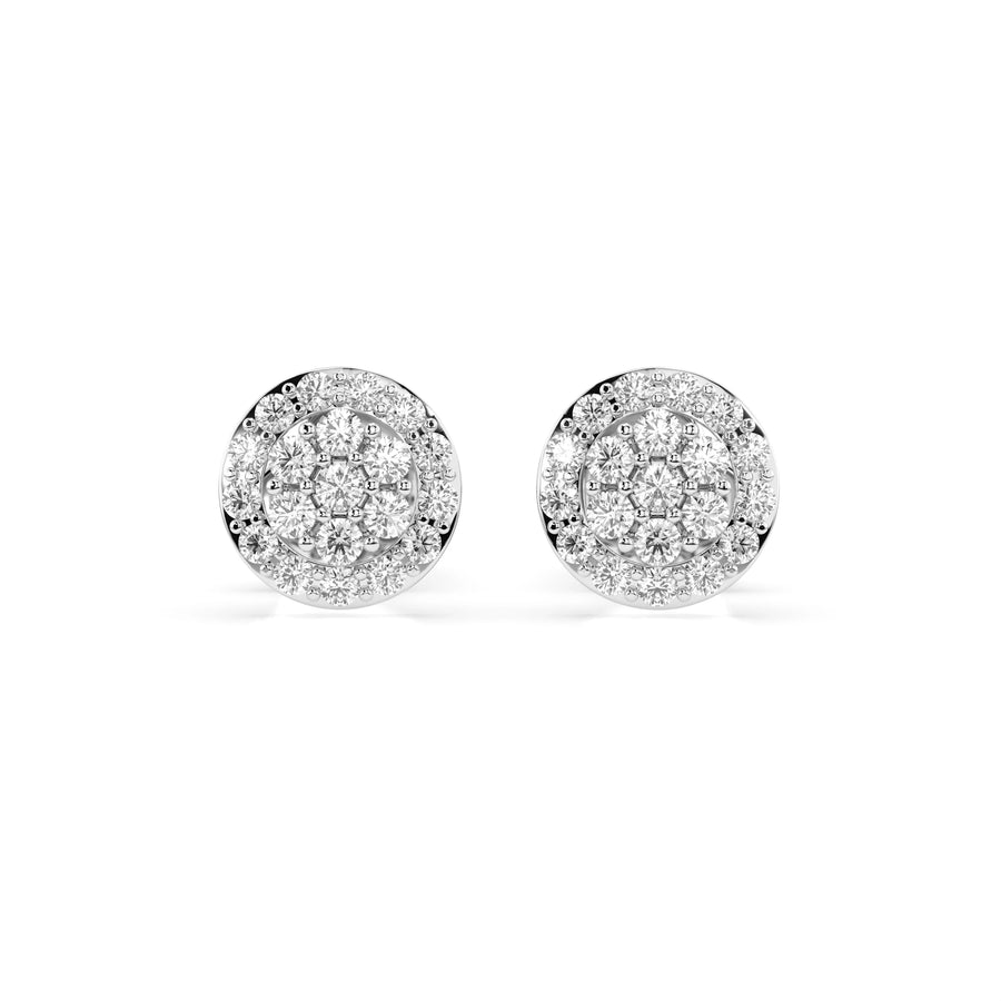 Illusion Diamond Earrings Round 0.16ct by Qutahia Jewellery