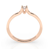 Solitaire Diamond Ring Round 0.06ct by Qutahia Jewellery