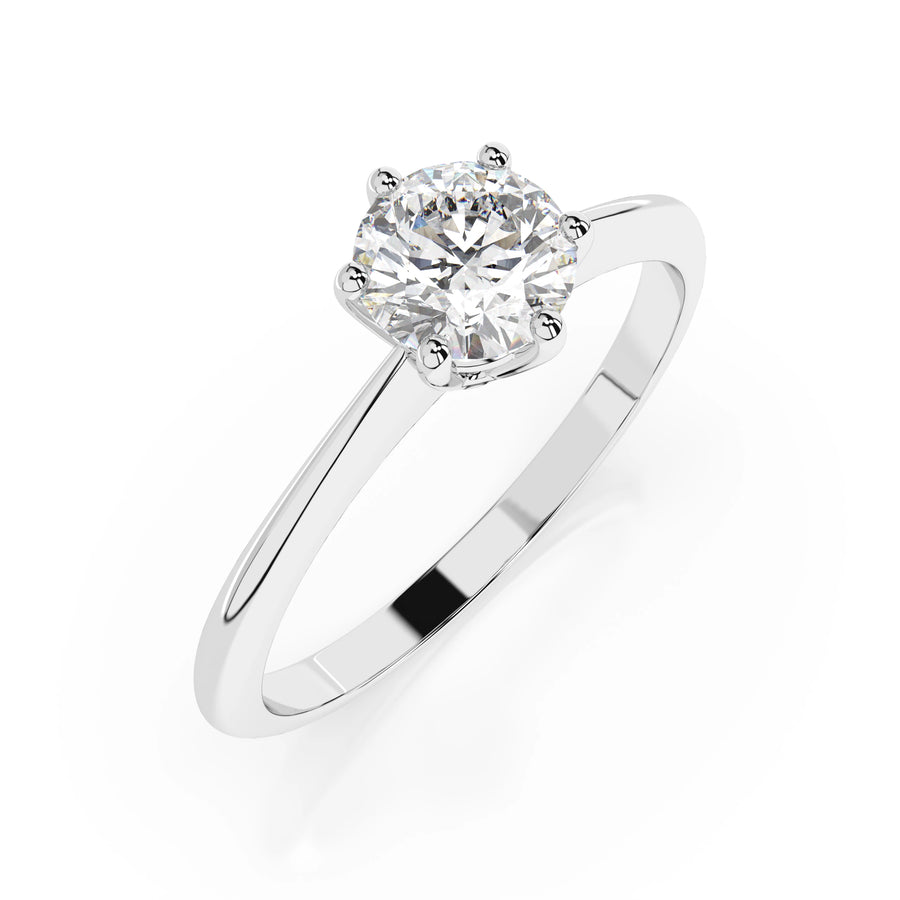 Solitaire Diamond Ring Round 0.5ct by Qutahia Jewellery
