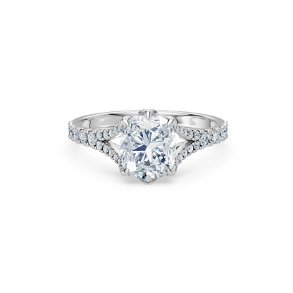 Cushion Lab Grown Diamond Micro Pave Eternity Ring 2.0ct by Qutahia Jewellery