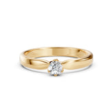 Solitaire Diamond Ring Round 0.2ct by Qutahia Jewellery