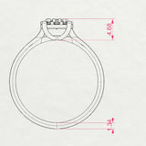 Solitaire Eternity Diamond Ring Round 0.15ct by Qutahia Jewellery