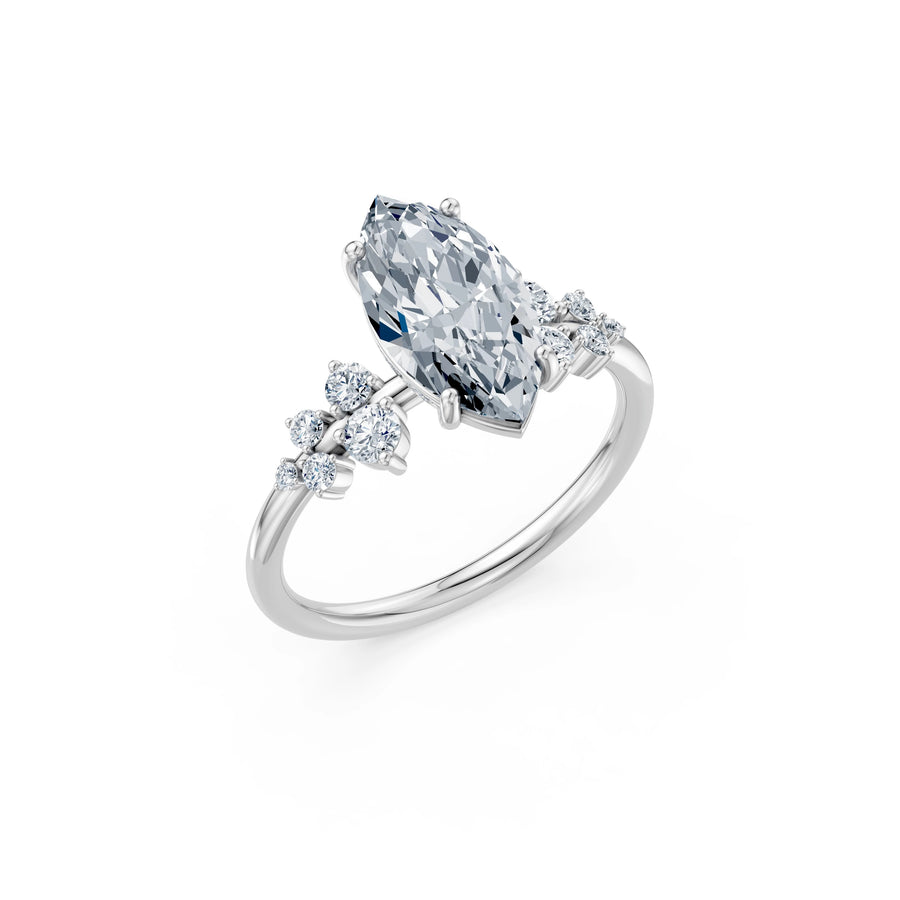 Marquise Lab Grown Diamond Classic Pave Eternity Ring 2.0ct by Qutahia Jewellery
