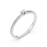 Solitaire Eternity Diamond Ring Round 0.1ct by Qutahia Jewellery
