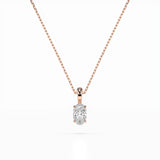 Diamond Pendant Necklace Oval 0.3ct by Qutahia Jewellery