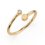 Minimalist Diamond Ring Round 0.02ct by Qutahia Jewellery