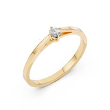 Solitaire Diamond Ring Round 0.1ct by Qutahia Jewellery