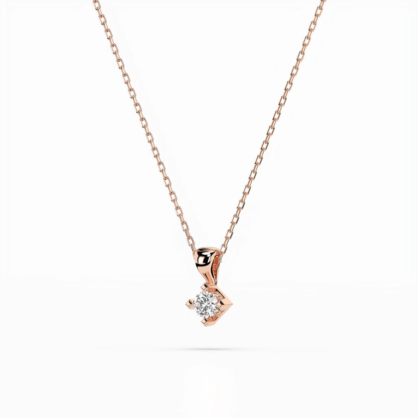 Solitaire Necklace (Round), 0.08 ct — 104-10014(2.7)