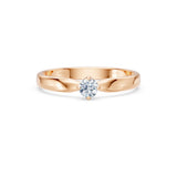 Round Brilliant Diamond Wide Solitaire Engagement Ring 0.2ct by Qutahia Jewellery