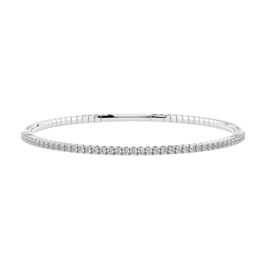 Natural diamond tennis bracelet 0.86ct in solid gold, view 1, by Qutahia Jewelry